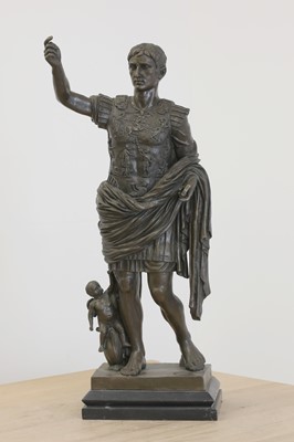 Lot 651 - After the antique, a grand-tour-style bronze reduction of Augustus of Prima Porta