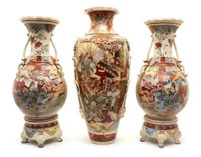 Lot 126 - A pair of Japanese Kutani vases