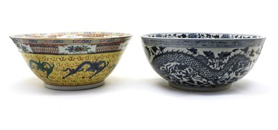 Lot 134 - A Chinese blue and white punch bowl