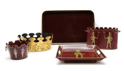 Lot 197 - A Collection of Besselink and Jones and other toleware planters and trays