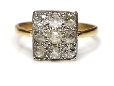 Lot 179 - An Art Deco diamond set rectangular plaque ring
