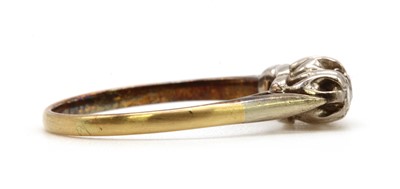 Lot 72 - A gold three stone diamond ring