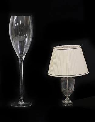 Lot 106A - An etched glass table lamp