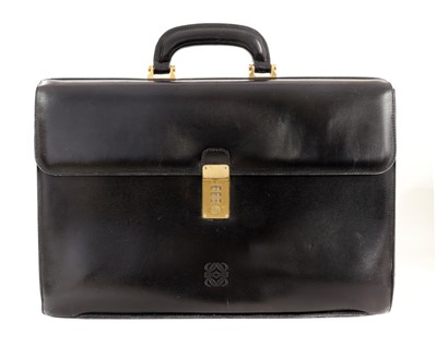 Lot 398 - A Loewe black leather briefcase