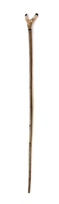 Lot 260A - A horn mounted shepherd's staff