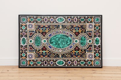 Lot 444 - An Italian-style hardstone-inlaid pietra dura tabletop