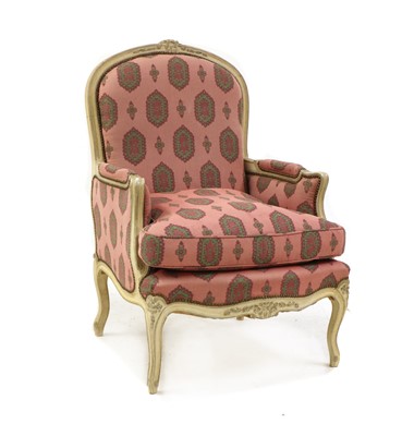 Lot 467 - A Louis XVI-style painted fauteuil