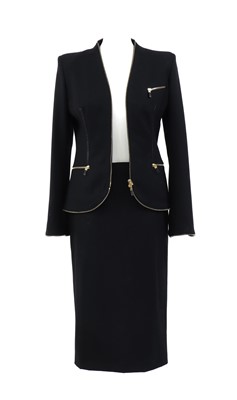 Lot 322 - An Alexander McQueen black wool mix skirt suit