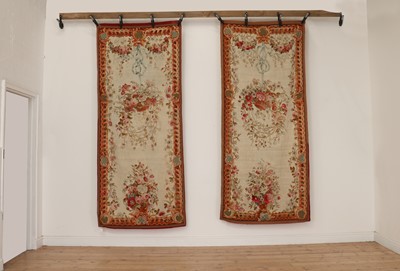Lot 13 - A pair of Aubusson tapestry portière