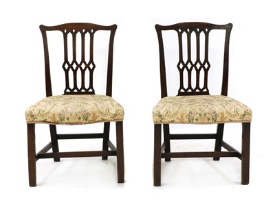 Lot 441 - A pair of George III mahogany side chairs