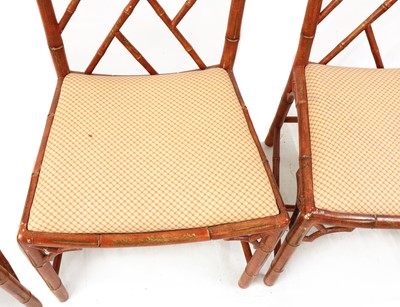 Lot 427 - A set of Chippendale style faux bamboo chairs