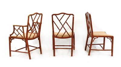 Lot 427 - A set of Chippendale style faux bamboo chairs