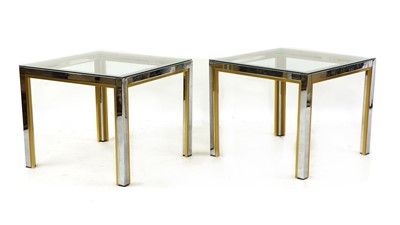 Lot 413 - A pair of chrome and brass lamp table lamps