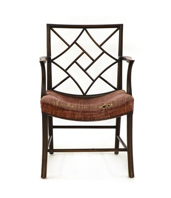 Lot 443 - A George III-style mahogany 'Cockpen' elbow chair