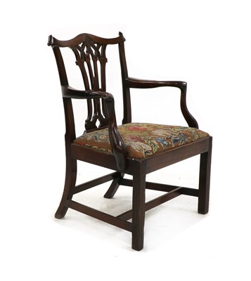 Lot 442 - A George III mahogany elbow chair