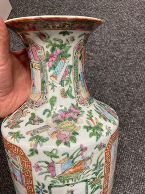 Lot 182 - Two Chinese Canton enamelled famille rose vases
