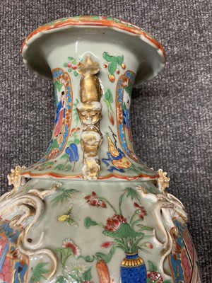 Lot 96 - A pair of Chinese Canton enamelled famille rose vases