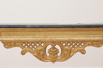 Lot 679 - A large giltwood marble top console table