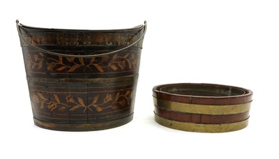 Lot 268 - A coopered and marquetry bucket