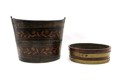 Lot 268 - A coopered and marquetry bucket
