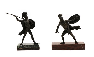 Lot 196 - A pair of bronze Greek warriors