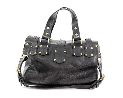 Lot 370 - A Mulberry black leather Roxanne bag