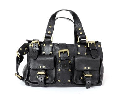 Lot 370 - A Mulberry black leather Roxanne bag