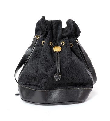 Lot 343 - A Gucci black drawstring bucket bag