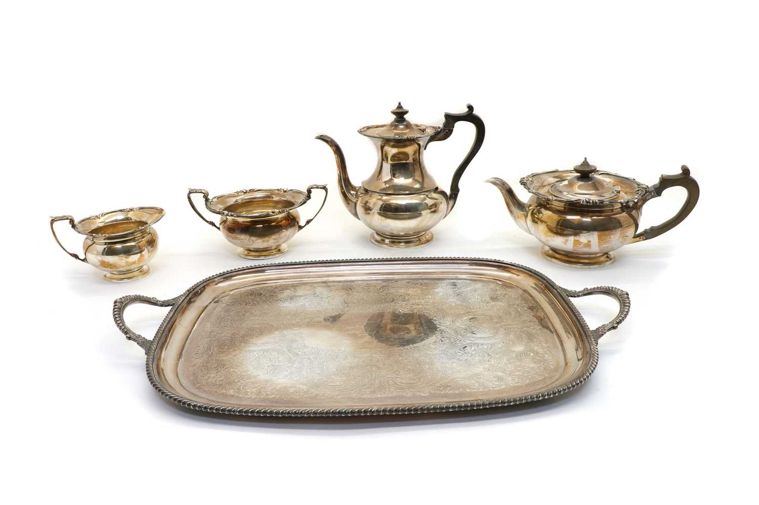 Lot 39 - A four piece silver plated Elkington Plate tea set