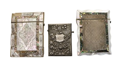 Lot 243 - Two Victorian abalone and mother of pearl card cases