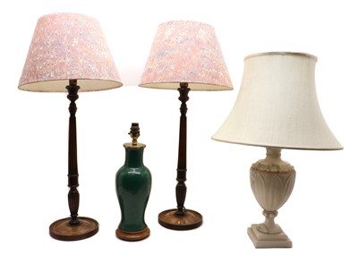 Lot 207A - A pair of mahogany table lamps