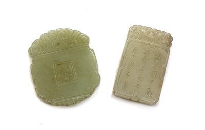 Lot 117 - Two Chinese jade plaques