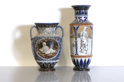 Lot 10 - Two Doulton Lambeth stoneware vases