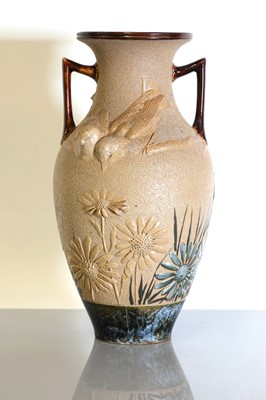 Lot 58 - A Doulton Lambeth stoneware twin-handled vase