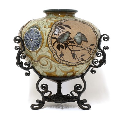 Lot 34 - A Doulton Lambeth stoneware vase