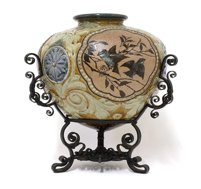 Lot 34 - A Doulton Lambeth stoneware vase