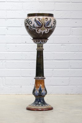 Lot 68 - A Doulton Lambeth stoneware jardinière and stand