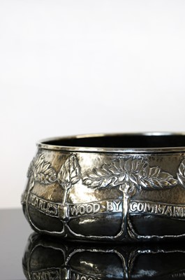 Lot 37 - An Arts and Crafts silver christening bowl
