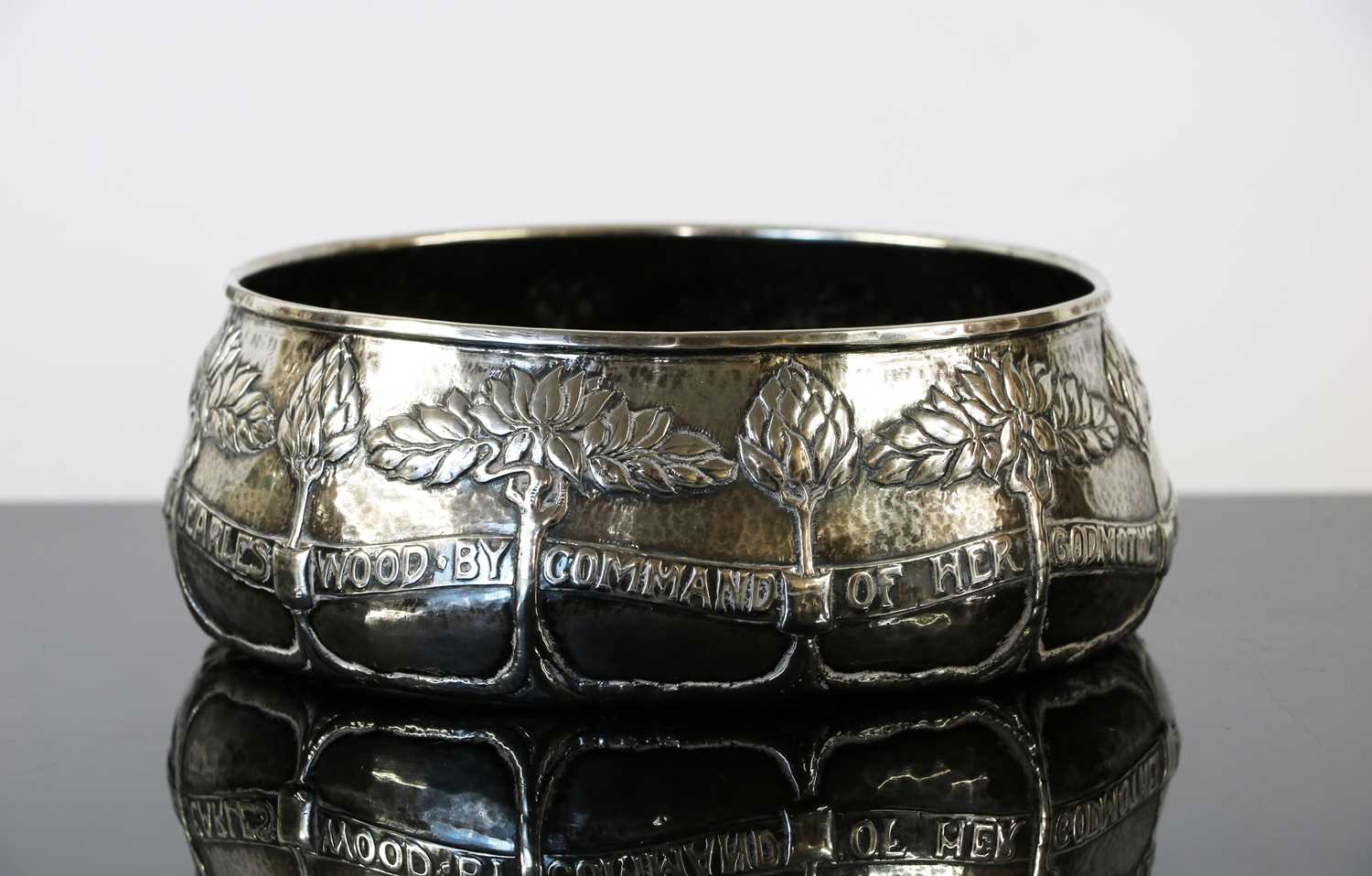 Lot 37 - An Arts and Crafts silver christening bowl