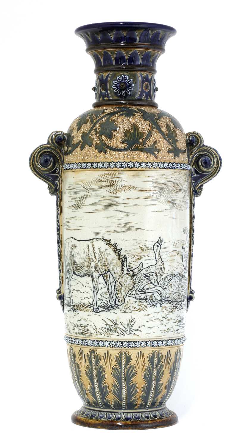 Lot 3 - A Doulton Lambeth stoneware vase