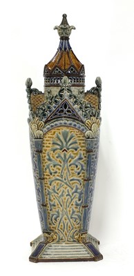 Lot 87 - A Doulton Lambeth stoneware vase and cover