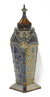 Lot 87 - A Doulton Lambeth stoneware vase and cover