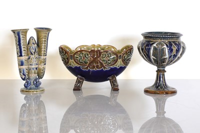 Lot 21 - Three Doulton Lambeth stoneware vessels
