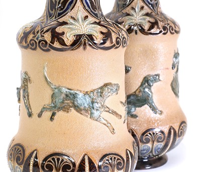 Lot 7 - A pair of Doulton Lambeth stoneware vases