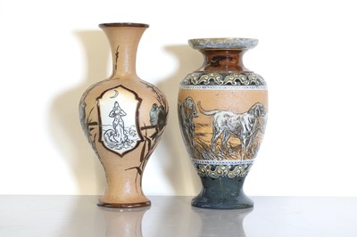 Lot 23 - A Doulton Lambeth and a Royal Doulton stoneware vase