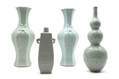 Lot 133 - A collection of Chinese celadon vases