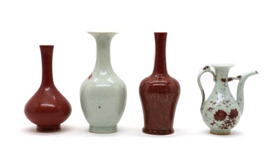 Lot 114 - A collection of Chinese copper-red decorated porcelain