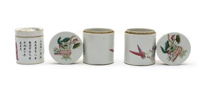 Lot 110 - Three Chinese famille rose boxes
