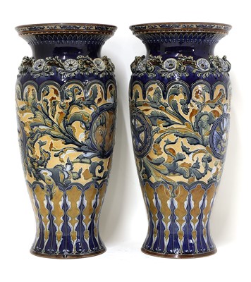 Lot 49 - A pair of Doulton Lambeth stoneware vases