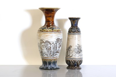 Lot 27 - Two Doulton Lambeth stoneware vases